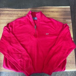 Vineyard Vines Men's Red Half-Zip Sweater